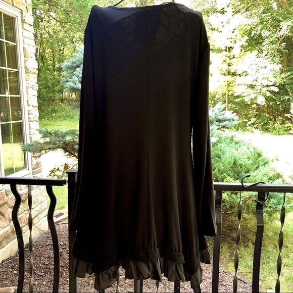GERSHON BRAM BLACK RAW EDGE HEMLINE TUNIC M NWT - Picture 9 of 9